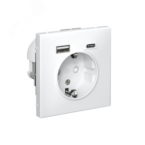 ARTGALLERY розетка 16А с 2 USB A+C, 5В/2,4А/3,0А, 2х5В/1,5А, механизм, белый - фото 2