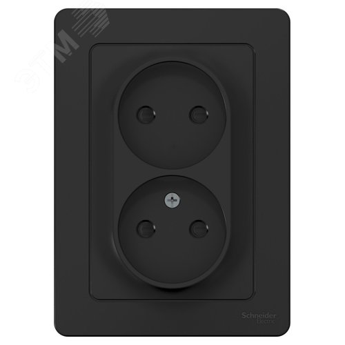 BLANCA скрытой установки розетка двойная без заземления со шторками, 16А, 250В, антрацит - фото 5