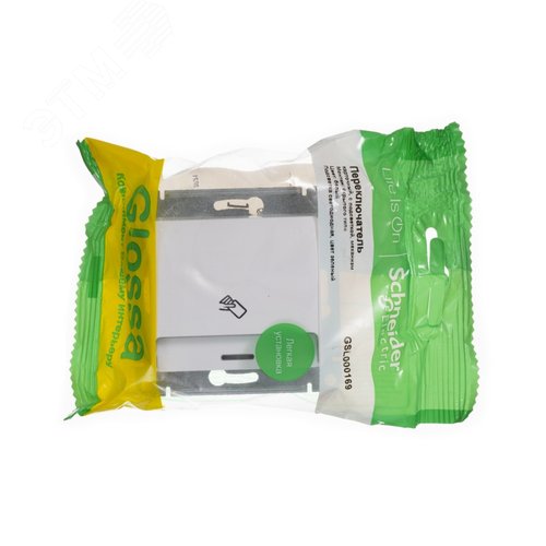 GLOSSA Выключатель карточный в рамку белый сх.6 - фото 4