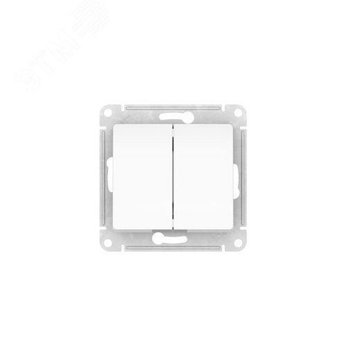 GLOSSA 2-клавишный ВЫКЛЮЧАТЕЛЬ, сх.5, 10АХ, быстрозажимные клеммы, БЕЛЫЙ - фото 3