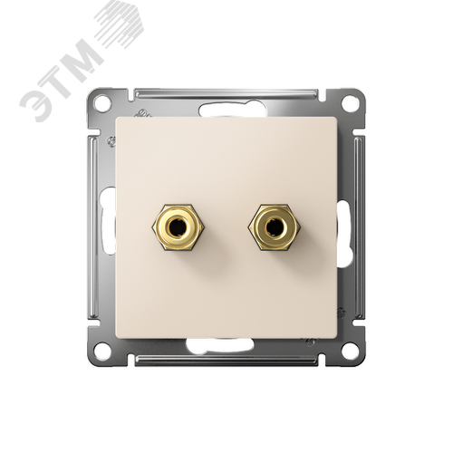 Аудиорозетка ATLASDESIGN двухместная бежевый - фото 2