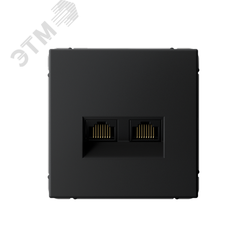 ARTGALLERY РОЗЕТКА двойная компьютерная RJ45+RJ45, кат. 5е, механизм, КАРБОН - фото 1