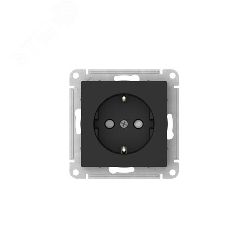 ATLASDESIGN РОЗЕТКА с заземлением со шторками, 16А, быстрозажимные клеммы, КАРБОН - фото 4
