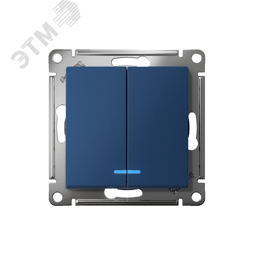 ATLASDESIGN 2-клавишный ВЫКЛЮЧАТЕЛЬ с подсветкой ,сх.5а, 10АХ,мех., быстрозажимные клеммы, АКВАМАРИН - фото 2