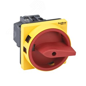 Изображение товара ВЫКЛЮЧАТЕЛЬ-РАЗЪЕДИНИТЕЛЬ 3P 20A С КРАСНОЙ РУКОЯТКОЙ НА ДВЕРЦУ 4 ВИНТАМИ (шт)