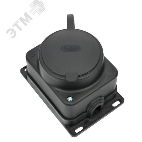 Розетка 2К+З открытой установки каучуковая 16А/250В IP44 Чёрная MultiSet - фото 2