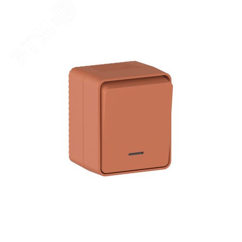 AtlasDesign PROFI IP54 О/У 1-клавишный ВЫКЛЮЧАТЕЛЬ с подсветкой 10 АХ, ТЕРРАКОТОВЫЙ - фото 3