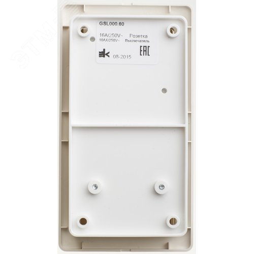 Блок: розетка + выключатель одноклавишный бежевый - фото 3