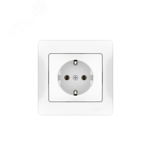 GLOSSA РОЗЕТКА с заземлением, 16А, в сборе, быстрозажимные клеммы, БЕЛЫЙ - фото 4