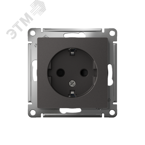 ATLASDESIGN РОЗЕТКА с заземлением со шторками, 16А, механизм, БАЗАЛЬТ - фото 2