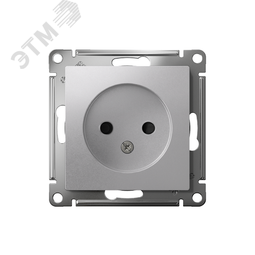 Розетка ATLASDESIGN без заземления со шторками 16А механизм алюминий - фото 2