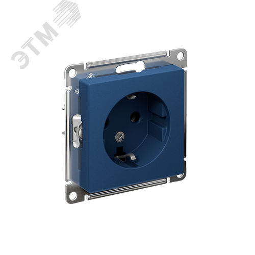 ATLASDESIGN РОЗЕТКА с заземлением, 16А, механизм, АКВАМАРИН - фото 1