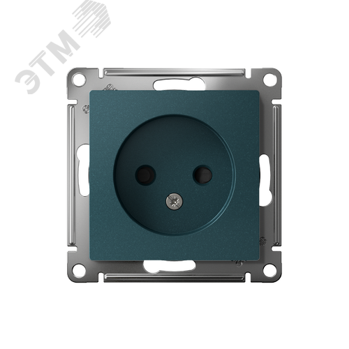 Розетка ATLASDESIGN без заземления со шторками 16А механизм изумруд - фото 2