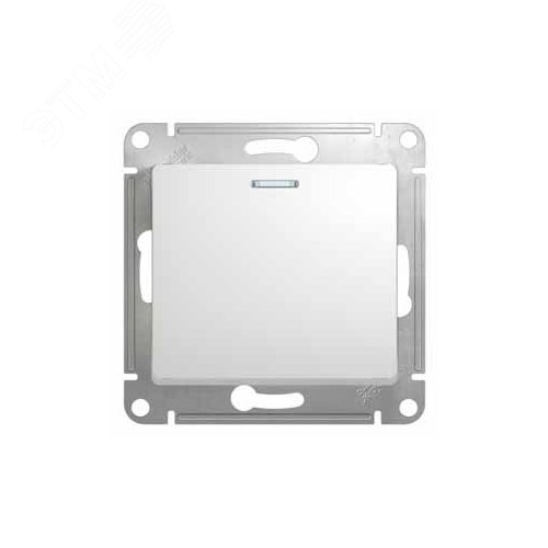 Изображение товара Выключатель одноклавишный, с подсветкой, в рамку, схема 1а, белый (шт)