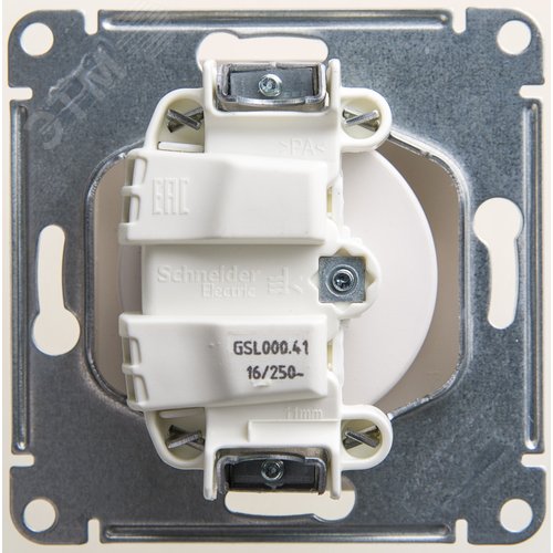 GLOSSA Розетка без заземления перламутр в рамку - фото 2