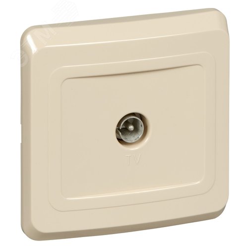 ЭТЮД Розетка телевизионная TV 0.7дБ скрытая бежевая - фото 1