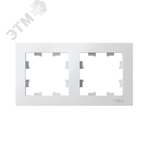 Рамка двухпостовая ATLASDESIGN универсальная белый - фото 2