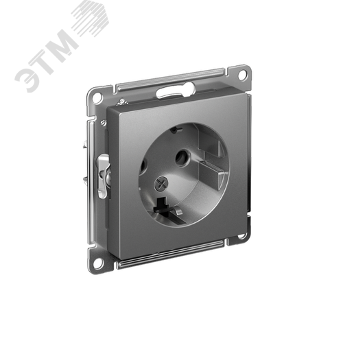 Изображение товара Розетка ATLASDESIGN с заземлением 16А механизм сталь (шт)