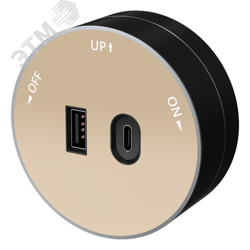 MultiTrack Розетка 2хUSB (тип А+С) 18Вт, 5В/3А Песочный - фото 2