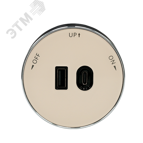 MultiTrack Розетка 2хUSB (тип А+С) 18Вт, 5В/3А Песочный - фото 3