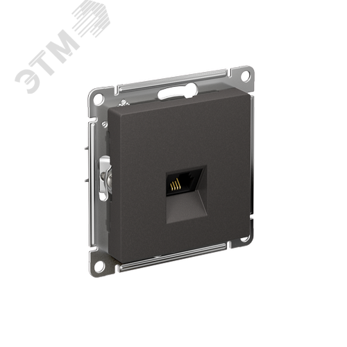 ATLASDESIGN РОЗЕТКА телефонная RJ11, механизм, БАЗАЛЬТ - фото 1