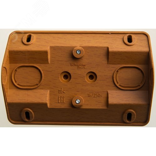 ЭТЮД Розетка угловая двойная открытой установки без заземления без шт. 16А 250B, бук - фото 3