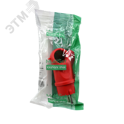 MultiSet Вилка 2К+З угловая каучуковая 16А/250В IP44 Красная - фото 7