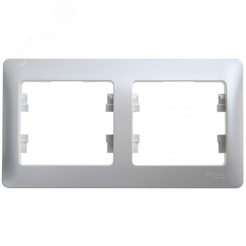 GLOSSA Рамка 2 поста горизонтальная перламутр - фото 3