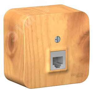 Розетка BLANCA наружная телефонная RJ11, с изолирующей пластиной, ясень - фото 3