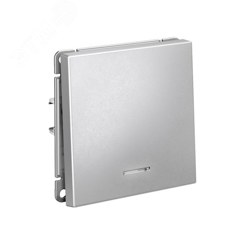 ARTGALLERY 1-клавишный выключатель с подсветкой, сх.1а, 10АХ, механизм, алюминий - фото 2