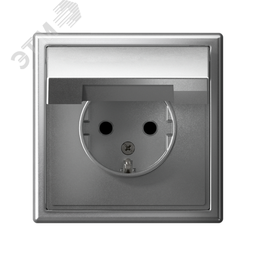 ARTGALLERY розетка с заземл. со шторк. с крышкой, 16А, IP20, механизм, алюминий - фото 5