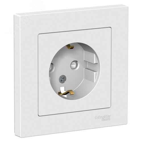ATLASDESIGN РОЗЕТКА с заземлением со шторками, 16А, в сборе, ЛОТОС - фото 1