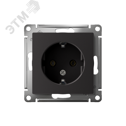 Розетка ATLASDESIGN с заземлением 16А механизм карбон - фото 2