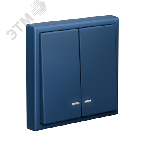 ARTGALLERY 2-клавишный выключатель с подсветкой, сх.5а, 10АХ, механизм, аквамарин - фото 4