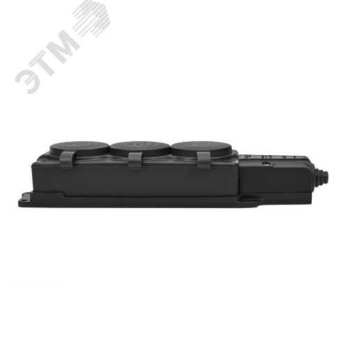 Колодка 3х розетка тройная 2К+З каучуковая        16А/250В IP44 Чёрная MultiSet - фото 6