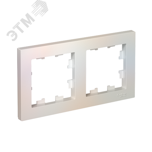 Рамка двухпостовая ATLASDESIGN универсальная жемчуг - фото 1