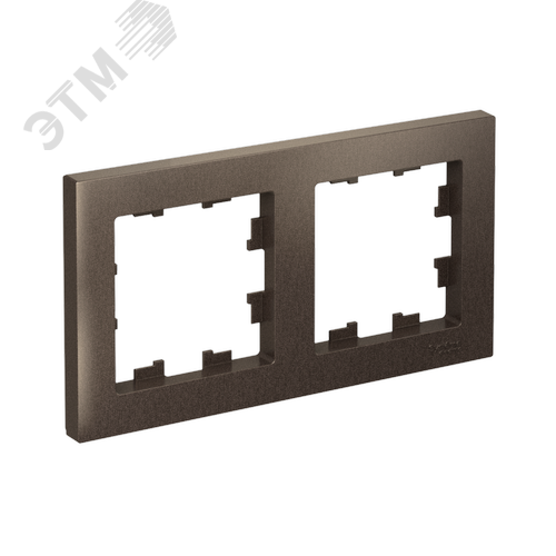 Рамка двухпостовая ATLASDESIGN универсальная мокко - фото 1