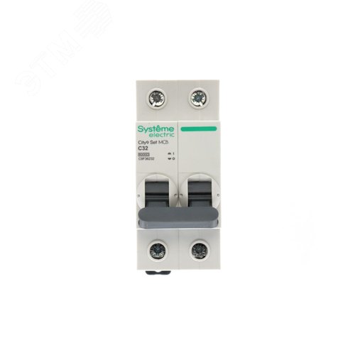 Выключатель автоматический двухполюсный (АВ) С 32А 2P 6kA 230В City9 Set - фото 6