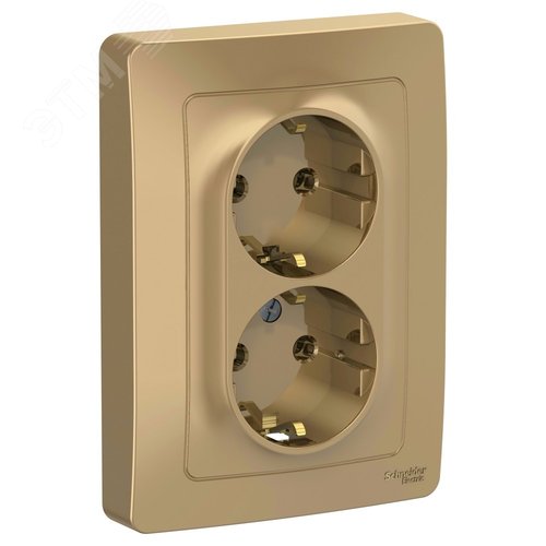 Изображение товара BLANCA скрытой установки розетка двойная с заземлением без шторок, 16А, 250В, титан (шт)