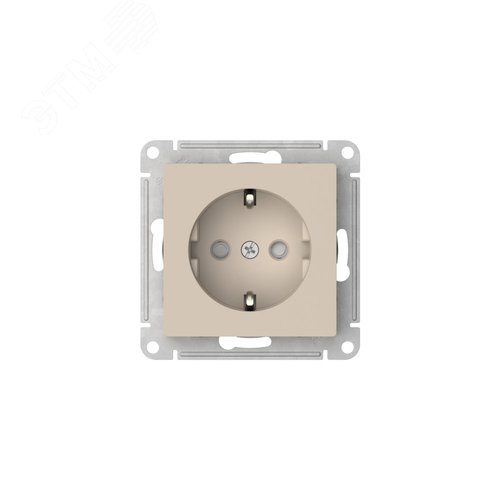 ATLASDESIGN РОЗЕТКА с заземлением со шторками, 16А, быстрозажимные клеммы, ПЕСОЧНЫЙ - фото 4