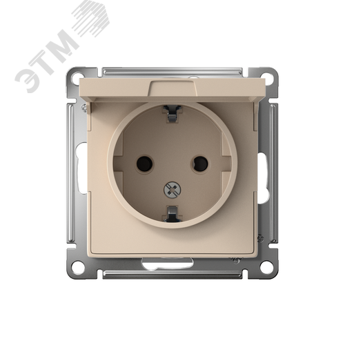 ATLASDESIGN РОЗЕТКА с заземл. со шторк. с крышкой, 16А, IP20, механизм, ПЕСОЧНЫЙ - фото 2