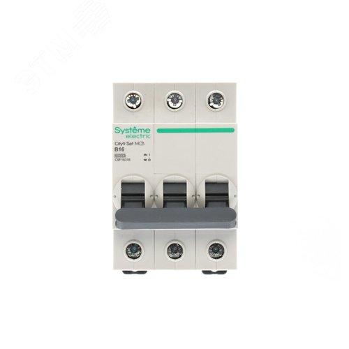 Выключатель автоматический трехполюсный (АВ) B 16А 3P 6kA 400В City9 Set - фото 2