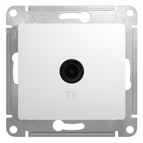 Изображение товара GLOSSA Розетка телевизионная TV проходная в рамку 4дБ белая (шт)