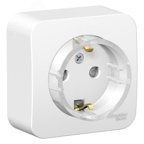 BLANCA Розетка наружная с заземлением со шторками, (тонкая) изолированный пл 16А, 250В, белый - фото 3