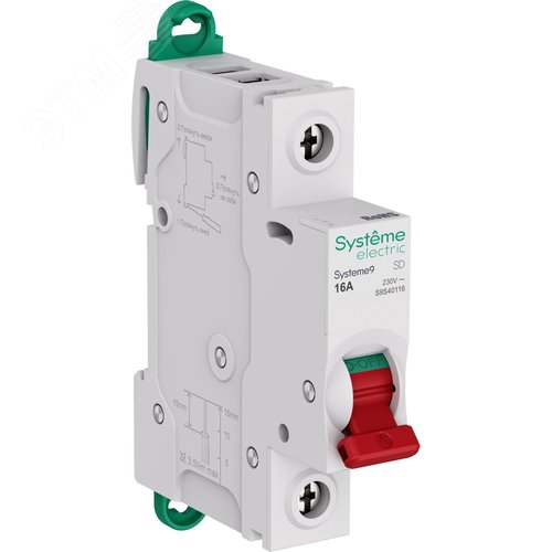 Изображение товара Выключатель нагрузки (ВН) 1P 16A 230В Systeme9 (шт)