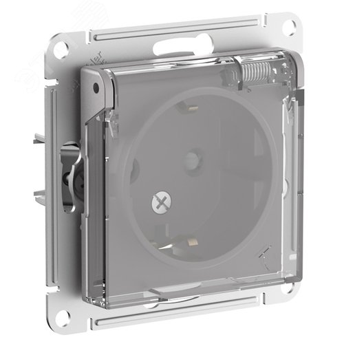 Изображение товара ATLASDESIGN AQUA РОЗЕТКА с заз. со шт. с прозрач. крышк, 16А,IP44, мех,АЛЮМИНИЙ (шт)