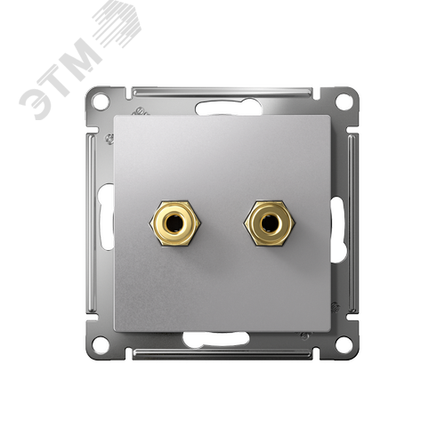 Аудиорозетка ATLASDESIGN двухместная алюминий - фото 7