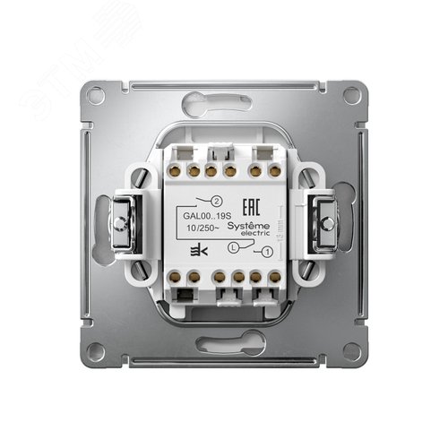 ARTGALLERY 2-клавишный ВЫКЛЮЧАТЕЛЬ ДЛЯ ЖАЛЮЗИ, 2х сх.4, 10А, механизм, быстрозажимные клеммы, АЛЮМИНИЙ - фото 2