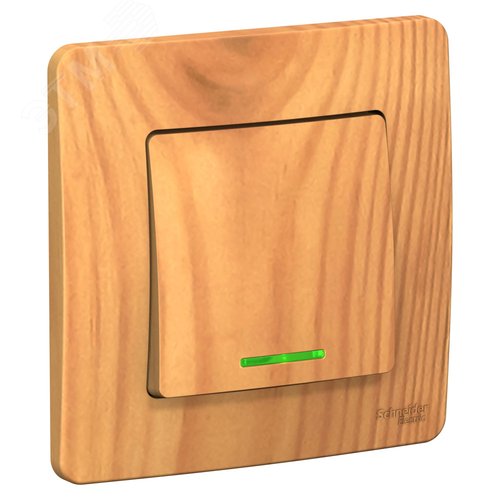 Изображение товара BLANCA скрытой установки одноклавишный выключатель (cх.1) с подсв., 10A, 250B, ясень (шт)