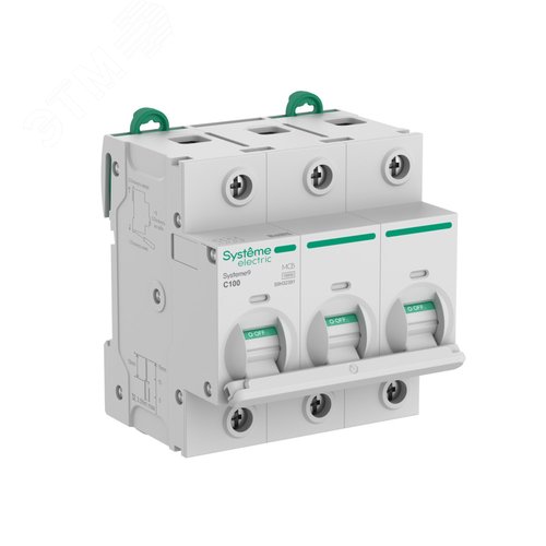 Изображение товара Выключатель автоматический (АВ) 27мм C 100A 3P 10 kA 400В Systeme9 (шт)